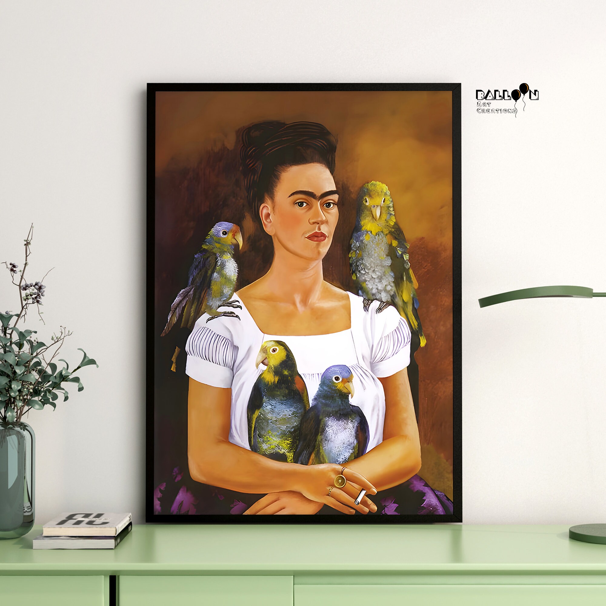 Frida Kahlo, Yo Y Mis Pericos, 1941, Frida Kahlo Poster, Home Wall Art ...