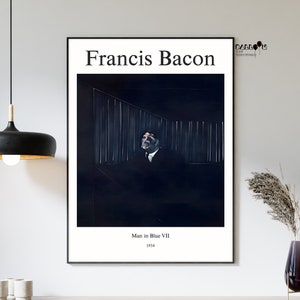 Francis Bacon, Man in Blue VII, 1954, Francis Bacon Poster, Museum Art, Portrait Art, Exhibition Poster, Famous Paintings, Modern Wall Decor