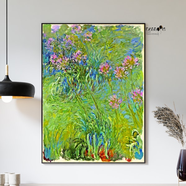 Claude Monet, Agapanthus Flowers, 1914-1917, Monet Poster, Impressionist Art, Monet Flowers, Floral Art, Exhibition Poster, Home Wall Art