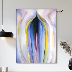 Georgia O&#39;Keeffe, Grey Line With Black Blue And Yellow, 1923, Georgia O Keeffe Poster, Home Wall Art, Exhibition Print, Home Wall Decor