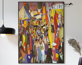 Salvador Dali, Santa Creus Festival in Figueras-der Zirkus, 1921, Salvador Dali Druck, moderne Kunst, abstrakter Druck, Porträtkunst, Dali Poster
