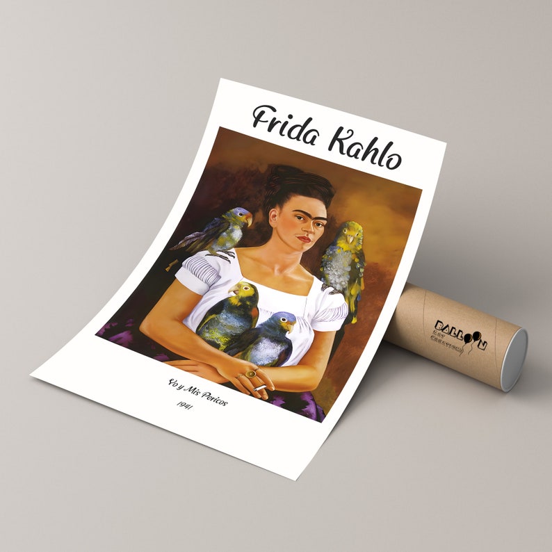 Frida Kahlo, Yo Y Mis Pericos, 1941, Frida Kahlo Poster, Modern Art ...