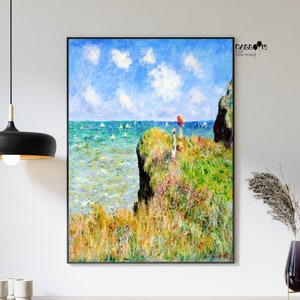 Claude Monet, Clifftop Walk At Pourville, 1882, Claude Monet Print, Impressionist Art, Wall Art, Sea Print, Landscape Art, Exhibition Print