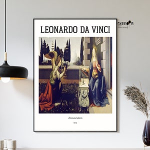Leonardo Da Vinci, Annunciation - 1472, Da Vinci Print, Famous Paintings, Italian Art, Home Wall Decor, Classicism Art, Renaissance Wall Art
