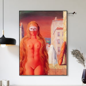 Rene Magritte, Le Carnaval du Sage, 1947, Cartaz Magritte, Arte Surrealista, Ideia para Presente, Arte de Retrato, Arte Moderna de Parede, Impressão de Paisagem