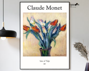 Claude Monet, Vase Of Tulips, 1885, Claude Monet Poster, Impressionist Art, Gift Idea, Monet Flower, Exhibition Poster, Wall Art, Floral Art