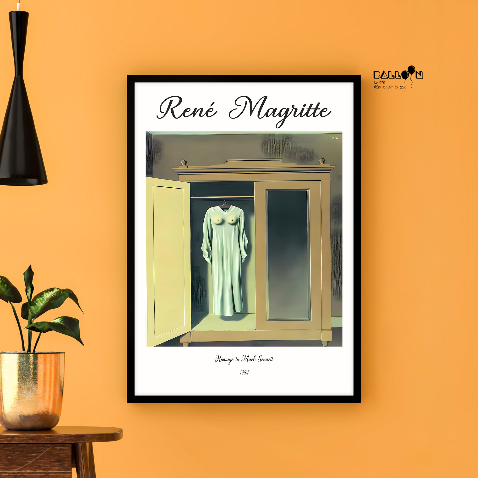 Rene Magritte, Homage to Mack Sennett, 1934, Rene Magritte Print