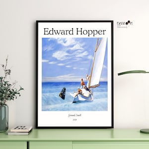 Affiche Toile 'Ground Swell, 1939' Edward Hopper | Impression HD 80x110cm | Sans Cadre | Décoration Murale Salon