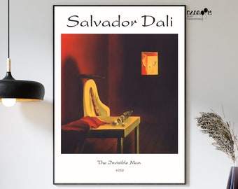 Salvador Dali, The Invisible Man, 1932, Salvador Dali Art Print, Surrealist Art, Modern Art, Home Wall Decor, Famous Paintings, Portrait Art