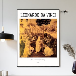 Leonardo Da Vinci, La adoración de los magos, 1480, póster de Da Vinci, pinturas famosas, idea de regalo, arte mural renacentista, póster de clasicismo