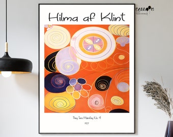 Hilma Af Klint, ze tientallen steunpilaar No.4, 1907, Hilma Af Klint poster, abstracte kunst, wanddecoratie, geometrische print, kleurrijke poster, moderne kunst
