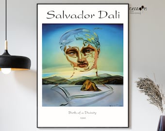 Salvador Dali, Geburt einer Gottheit, 1960, Salvador Dali Poster, Gemälde, Portraitkunst, moderne Kunst, Salvador Dali Druck, Wanddekoration