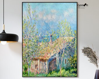 モネ「アンティーブの庭師の家」ヴィンテージ展ポスター アート