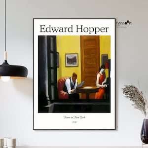 Edward Hopper, Room in New York, 1932, Hopper Wall Art, Realism Art, Museum Print, Exhibition Poster, Home Wall Decor, Modern Wall Art