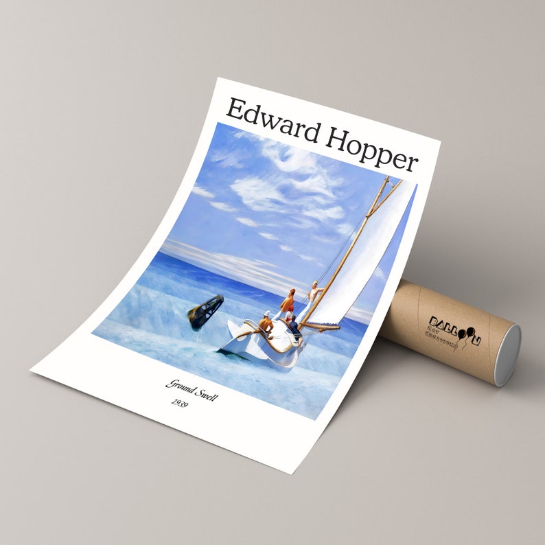 Tableau Toile 'Ground Swell' Edward Hopper - Impression HD 80x110 Cm - Décoration Murale Salon - 9
