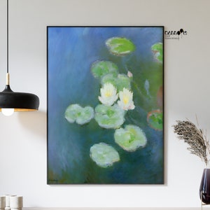 Claude Monet, Water Lilies-Evening Effect, 1897-1899, Claude Monet Print, Home Wall Art, Landscape Poster, Exhibition Print, Wall Art Print