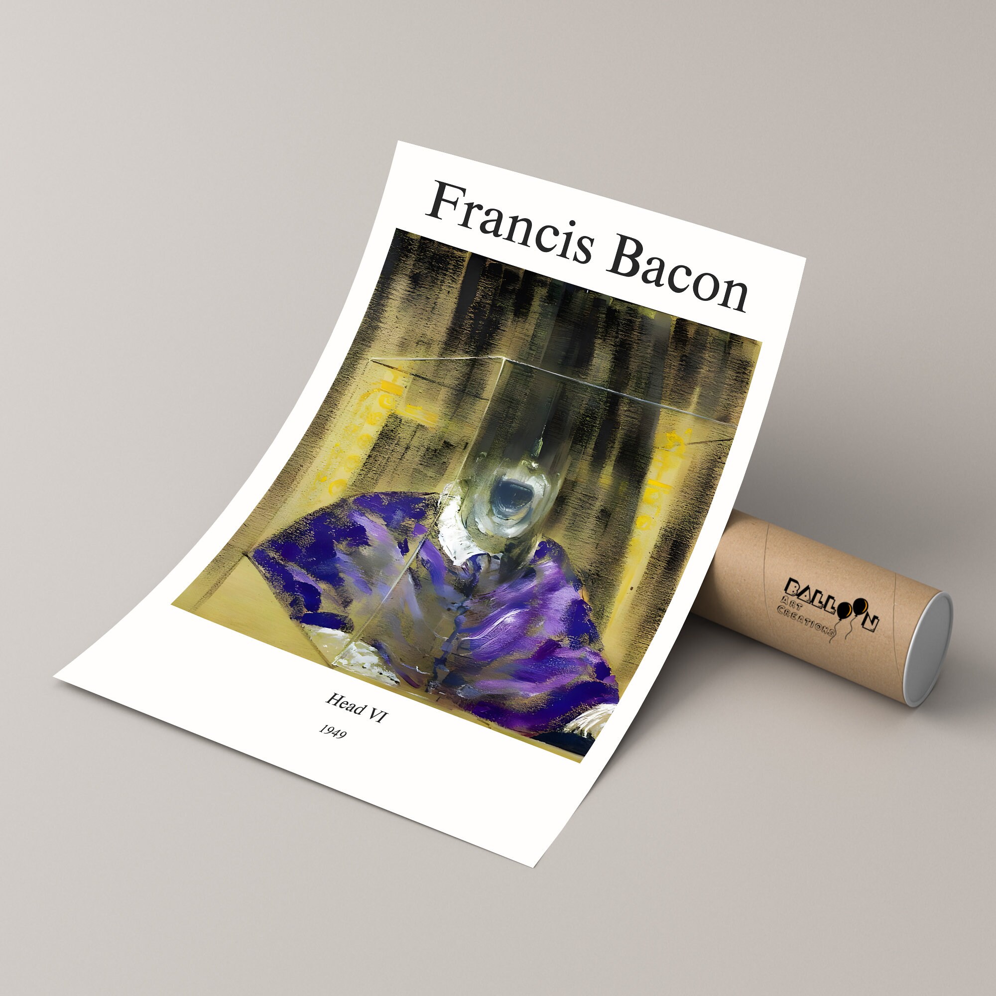 Francis Bacon, Head VI, 1949, Francis Bacon Wall Art, Portrait Art