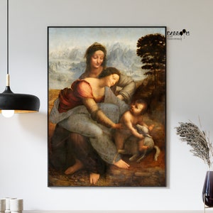 Leonardo Da Vinci, The Virgin and Child with St. Anne, 1503, Da Vinci Poster, Renaissance Poster, Home Wall Decor, Classicism Art