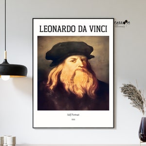 Leonardo Da Vinci, Self Portrait, 1505, Da Vinci Print, Renaissance Poster, Famous Paintings, Wall Decor, Portrait Print, Classicism Art