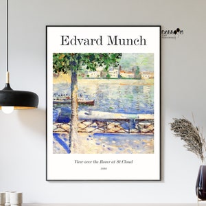 Edvard Munch, View over the Rover at St.Cloud, 1890, Edvard Munch Art Poster, Exhibition Poster, Famous Painting, Portrait Art, Museum Print