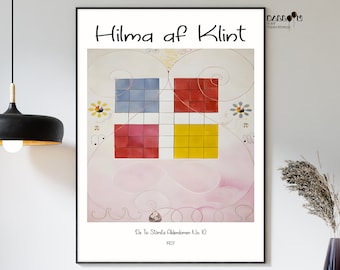 Hilma Af Klint, De Tio Största Alderdomen No.10, 1907, Hilma Af Klint Poster, abstracte kunst, kunst aan de muur, geometrische poster, kleurrijke poster