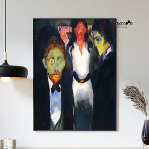 Edvard Munch, Jealousy From the series The Green Room, 1907, Edvard Munch Print, Portrait Poster, Expressionism Art, Munch Wall Art