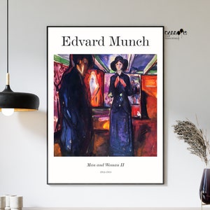 Edvard Munch, Man and Woman II, 1912-1915, Edvard Munch Wall Poster, Portrait Art, Munch Wall Print, Edvard Munch Print, Expressionism Art