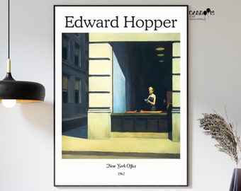 Edward Hopper, New York Office, 1962, Edward Hopper Print, Home Wall Decor, Modern Wall Art, Hopper Poster, Exhibition Poster, Office Print