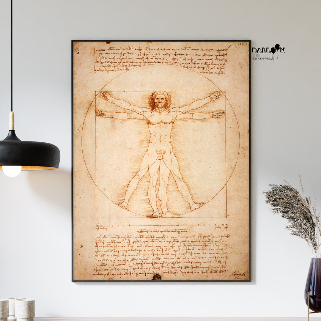 Empireposter Puzzle 1000 Pezzi – L'Uomo Vitruviano Di Leonardo Da Vinci – Formato 68x48 Cm, Cartone Con Struttura In Lino