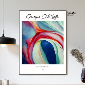 Georgia O Keeffe, Music Pink and Blue No.2, 1918, Georgia O Keeffe Poster, Modern Art, Exhibition Poster, Home Wall Decor, Colorful Poster