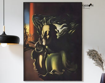 Salvador Dalí, El sueño, 1931, Impresión de Salvador Dalí, Cartel de Dalí, Arte del retrato, Arte surrealista, Arte moderno, Arte abstracto, Decoración de la pared del hogar