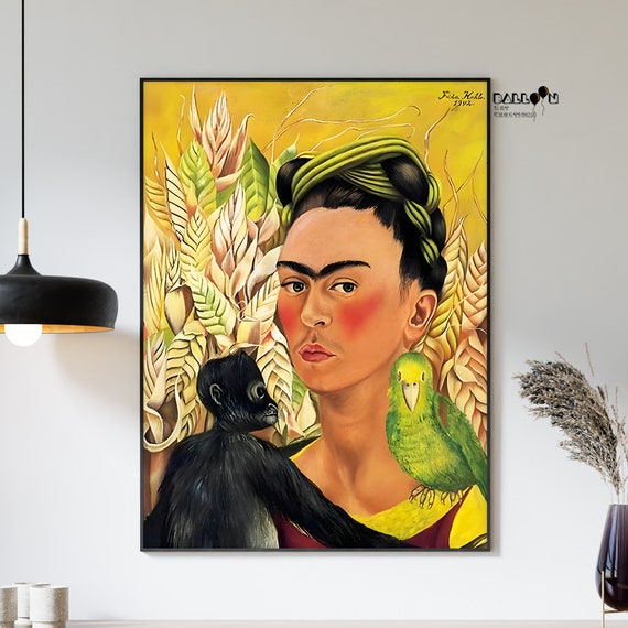 Autorretrato De Frida Kahlo Con Mono