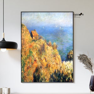Claude Monet, Fisherman&#39;s House At Varengeville, 1882,Claude Monet Poster, Landscape Art, Home Wall Art, Claude Monet Print, Sea Print
