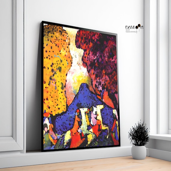 UNTITLED アートブロッキングプリント タックスカート 定価2.6万円 Wassily Kandinsky, Blue Mountain, 1908, Kandinsky Poster