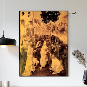 Leonardo Da Vinci, The Adoration of the Magi, 1480, Da Vinci Poster, Classicism Art, Renaissance Poster, Home Wall Decor, Famous Paintings