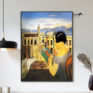 Salvador Dali, Frau am Fenster in Figueras, 1926, Salvador Dali Druck, Abstrakte Kunst, Porträt Poster, Wanddekor, Moderne Kunst, Wandkunst