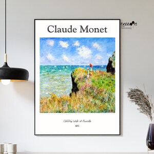 Claude Monet, Clifftop Walk At Pourville, 1882, Claude Monet Print, Landscape Art, Sea Print, Exhibition Poster, Wall Art, Impressionist Art