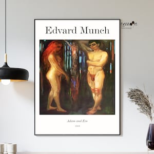 Edvard Munch, Adam and Eve, 1918, Edvard Munch Print, Munch Wall Poster, Famous Painting, Landscape Poster, Museum Print, Portrait Art