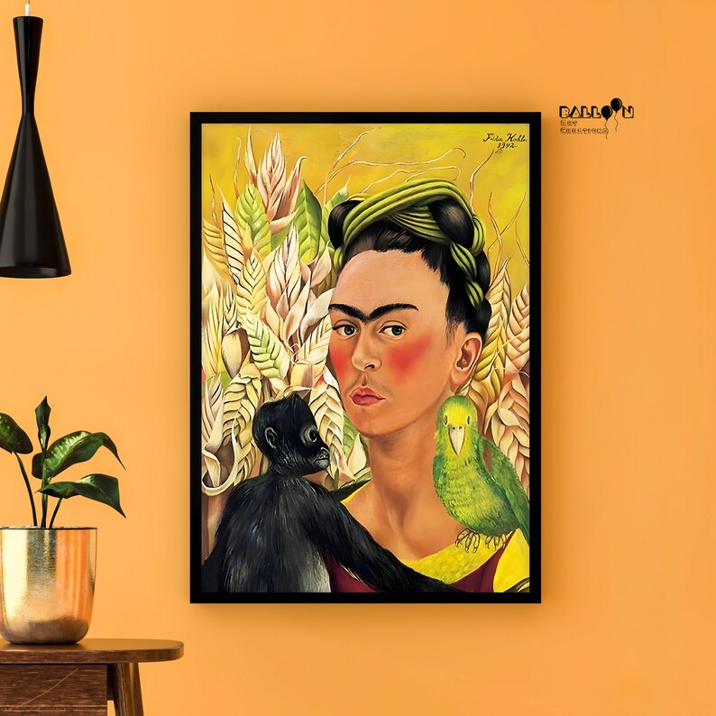 Frida Kahlo, Autorretrato Con Mono Y Perico, 1942, Frida Kahlo Poster ...