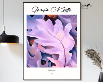 Georgia O Keeffe, Purple Leaves, 1922, O'Keeffe Print, Modern Art, Flower Art Poster, Gift Idea, Exhibition Wall Art, Home Wall Art