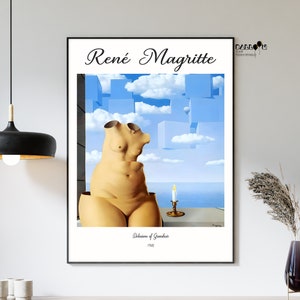 René Magritte, Delírios de Grandeza, 1948, Impressão de René Magritte, Cartaz de Magritte, Cartaz de retrato, Pinturas famosas, Decoração de parede de casa