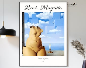 Rene Magritte, Delusions of Grandeur, 1948, Rene Magritte Print, Magritte Poster, Portrait Poster, Famous Paintings, Home Wall Decor