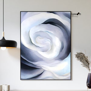 Georgia O'Keeffe, Abstracción, rosa blanca, 1927, póster de Georgia O'Keeffe, idea de regalo, arte moderno, impresión de arte floral, decoración de pared para el hogar