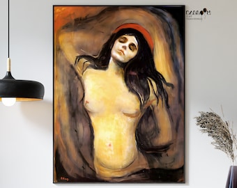 Madonna - Edvard Munch Als reproductie kunstdruk of als handgeschilderd olieverfschilderij