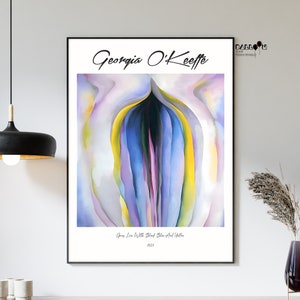 Georgia O&#39;Keeffe, Grey Line With Black Blue And Yellow, 1923, Georgia O Keeffe Poster, Home Wall Art, Modern Art Print, Exhibition Poster