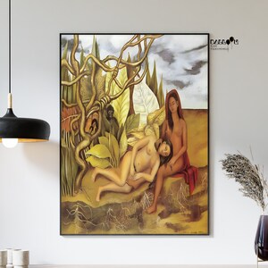 フリーダ・カーロ、Dos Desnudos en un Bosque-La Tierra Misma、1939年、フリーダ・カーロプリント、ギャラリーウォールアート、ポートレートアート、ギフトアイデア、モダンアートプリント