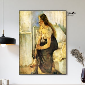 Edvard Munch, Morning, 1884, Edvard Munch Print, Portrait Art, Munch Wall Poster, Wall Art, Portrait Poster, Home Wall Decor, Museum Print