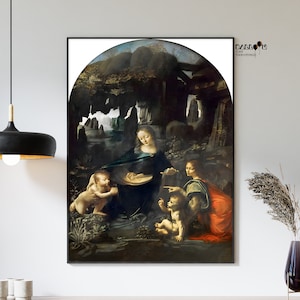 Leonardo Da Vinci, The Virgin of the Rocks, 1483-1486, Da Vinci Print, Famous Paintings, Classicism Art, Home Wall Art, Renaissance Poster