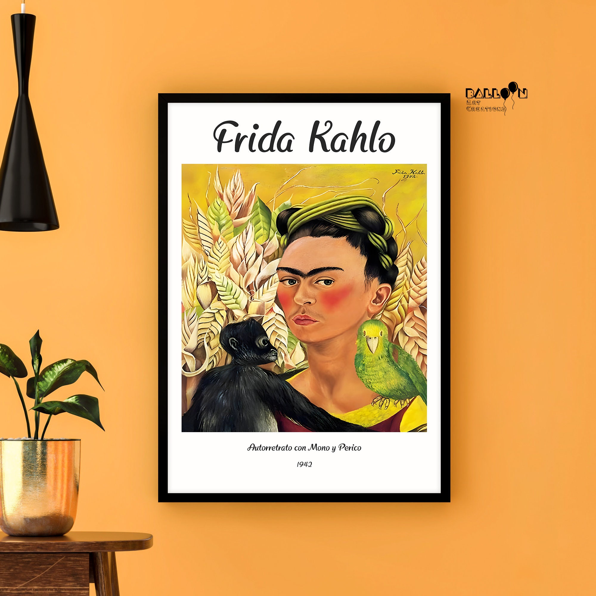 Frida Kahlo, Autorretrato Con Mono Y Perico, 1942, Frida Poster ...