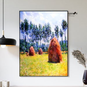 Claude Monet, Haystacks At Giverny, 1884, Claude Monet Poster, Portrait Poster, Exhibition Poster, Monet Print, Home Wall Art, Gift Idea
